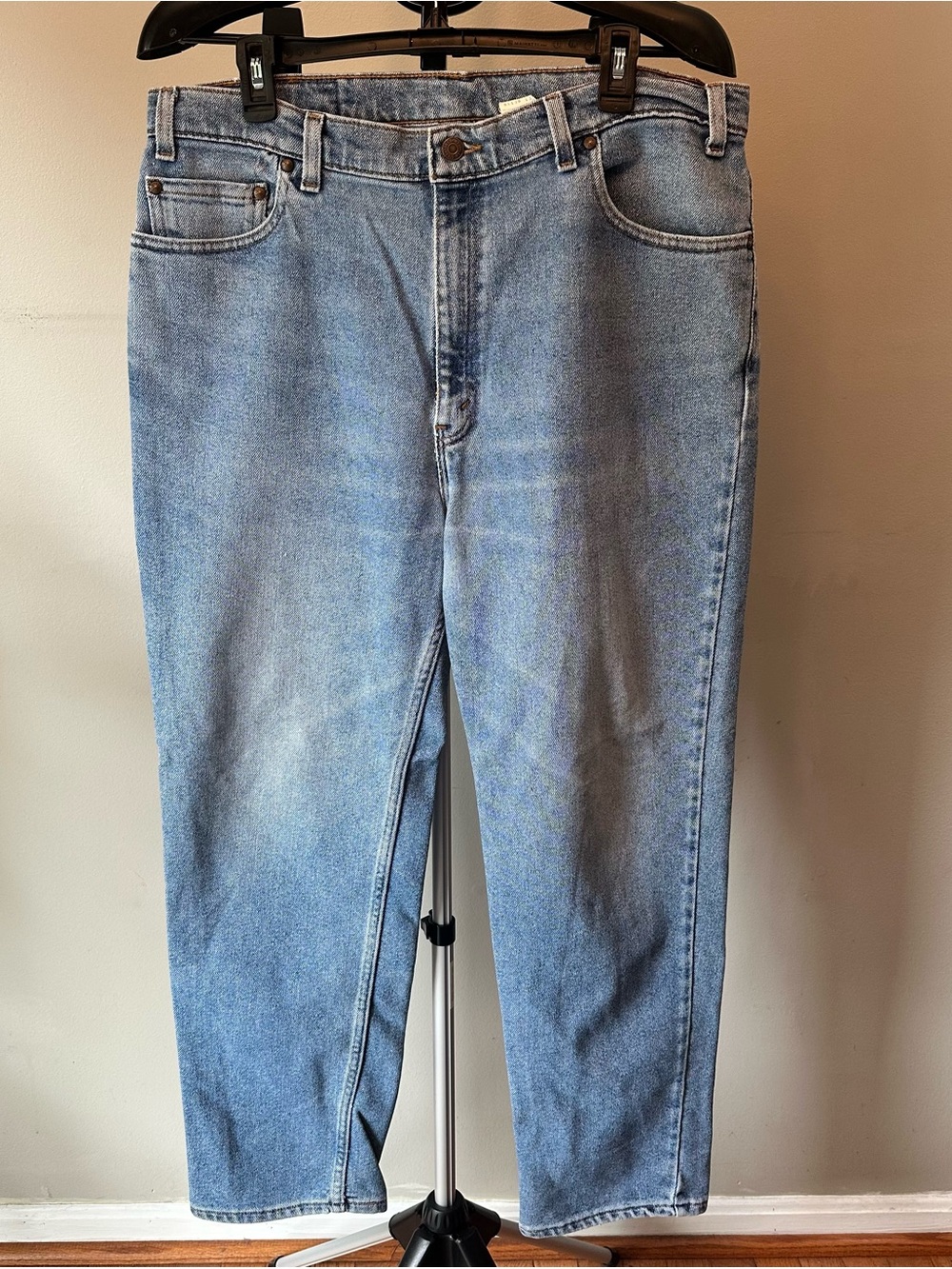 Vtg 1999 Levi's 540 FLEX Orange Tab Jeans 37x28 Made in USA 90s Stretch Denim